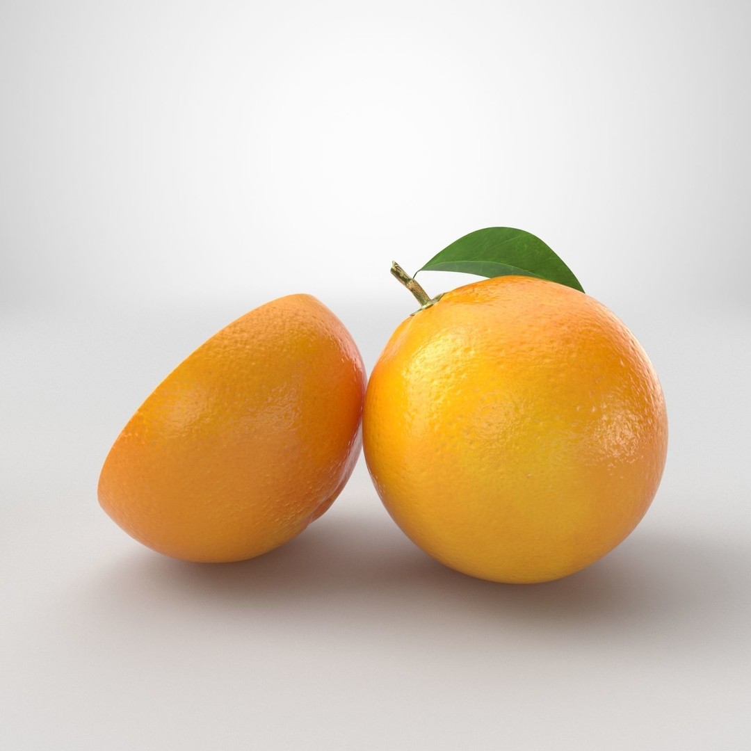 Realistic Orange 3D Model – High Poly PBR Asset, FBX, OBJ - View 5