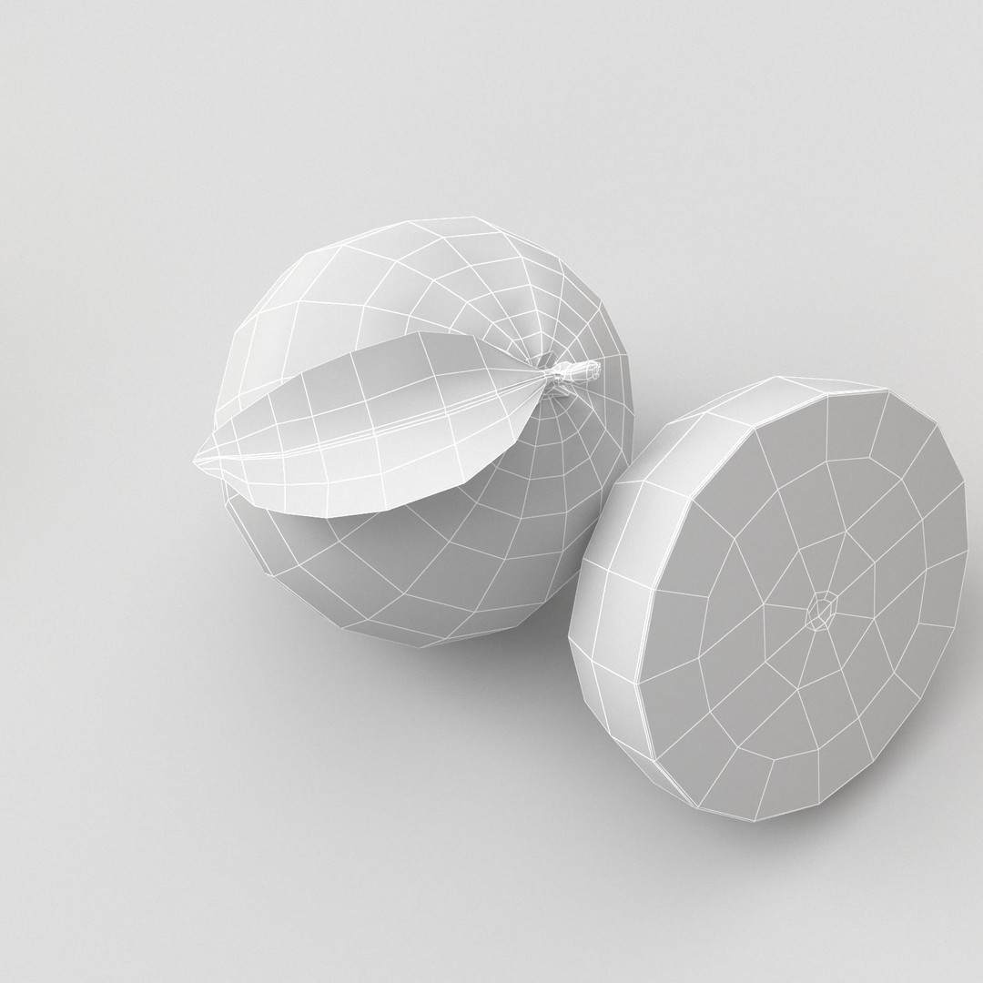 Realistic Orange 3D Model – High Poly PBR Asset, FBX, OBJ - View 9