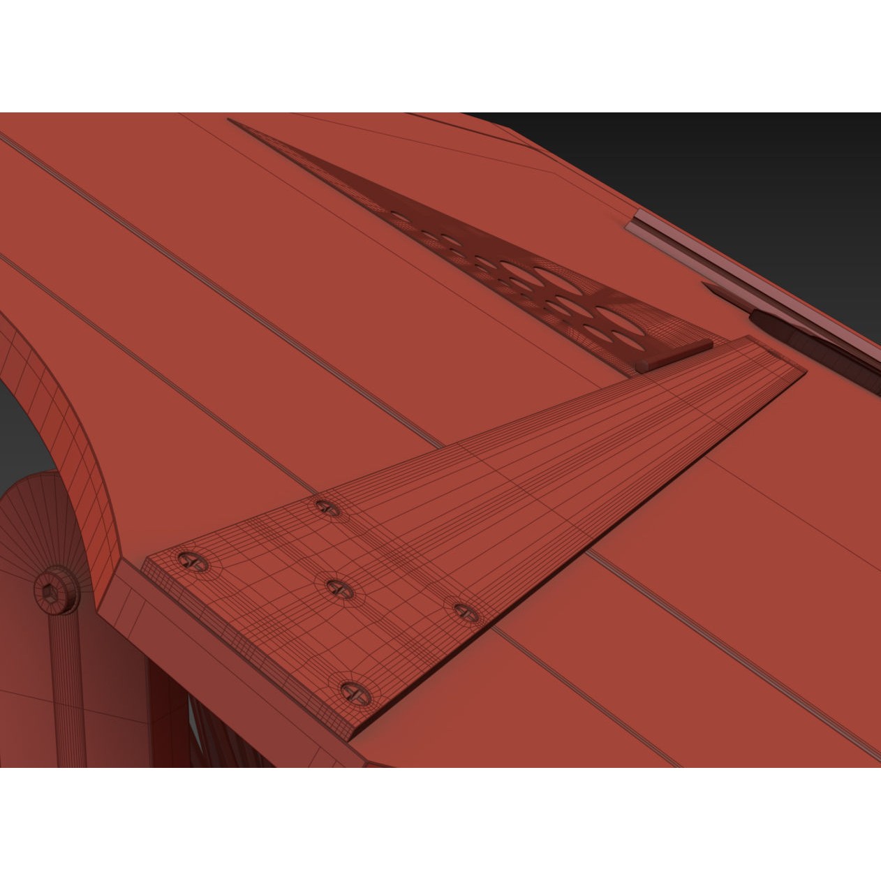 Aries Wood and Glass Drawing Table - Game-Ready 3D Model - View 14