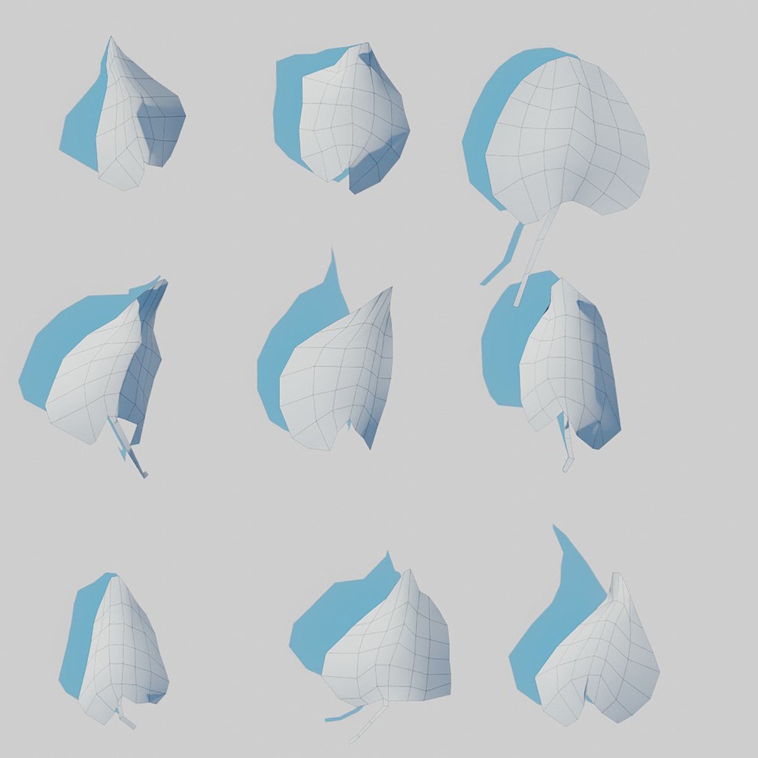 Dry Leaves 3D Model – Realistic Plant Asset, PBR Textures, FBX, OBJ - View 16
