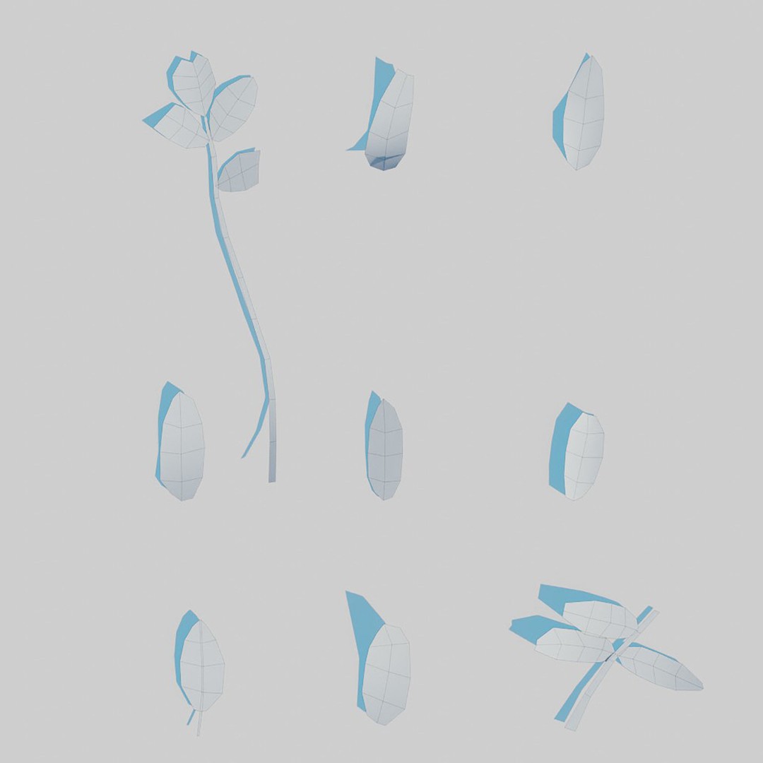 Dry Leaves 3D Model – Realistic Plant Asset, PBR Textures, FBX, OBJ - View 24