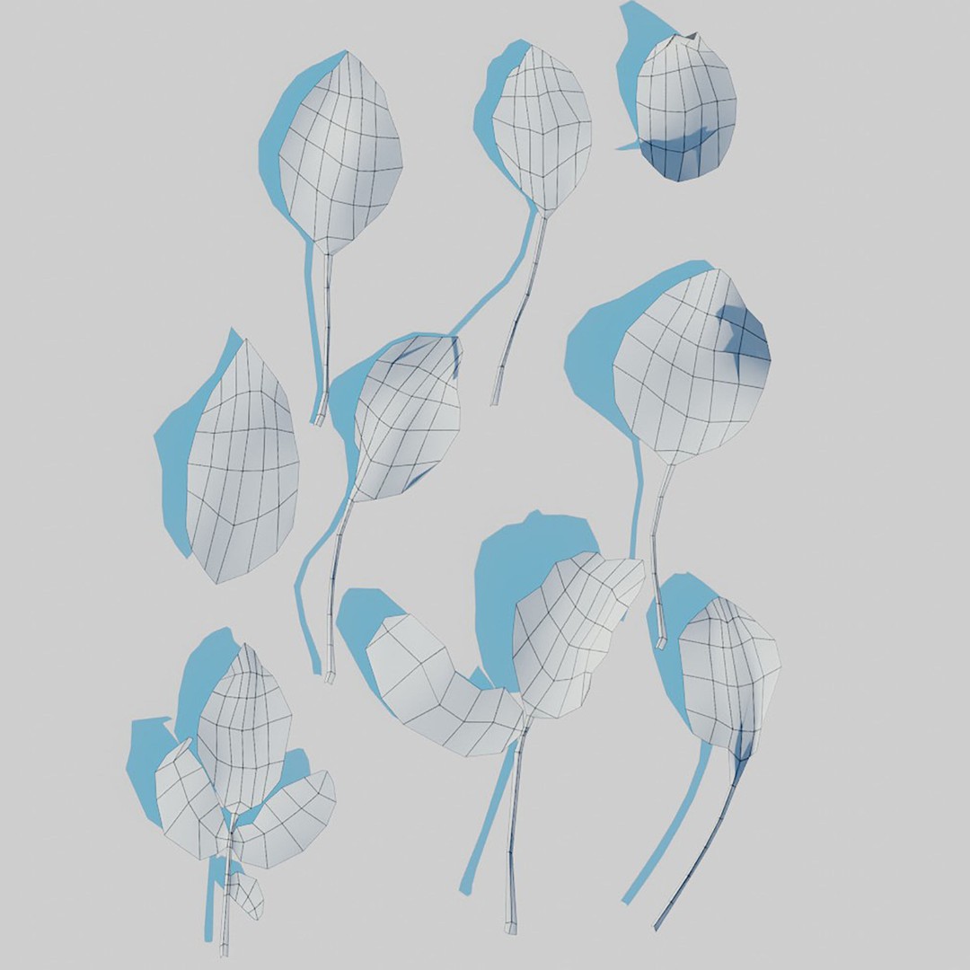 Dry Leaves 3D Model – Realistic Plant Asset, PBR Textures, FBX, OBJ - View 26