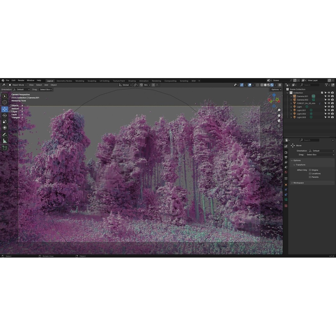 Gorge in the Forest 3D Model – Point Cloud Scan, Blender Compatible - View 3