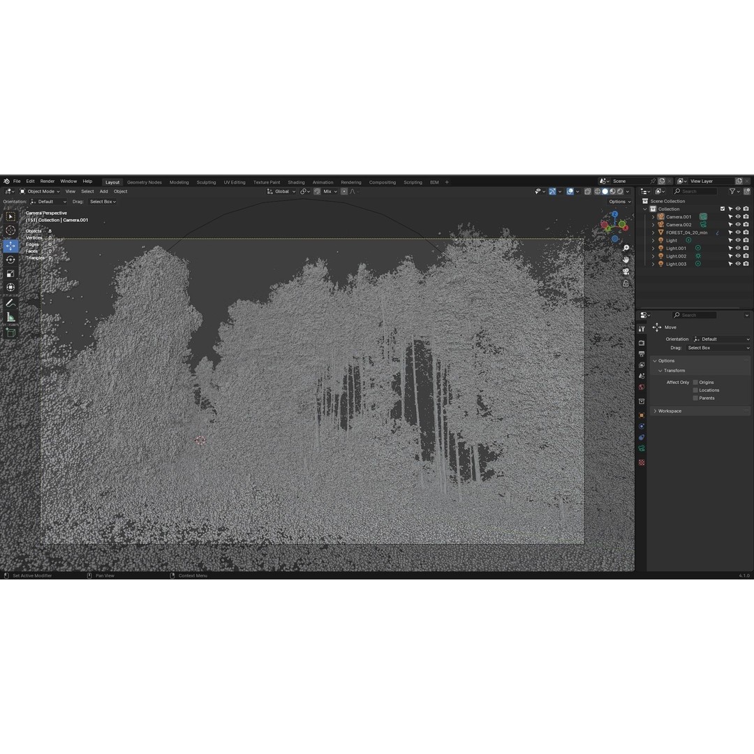 Gorge in the Forest 3D Model – Point Cloud Scan, Blender Compatible - View 4