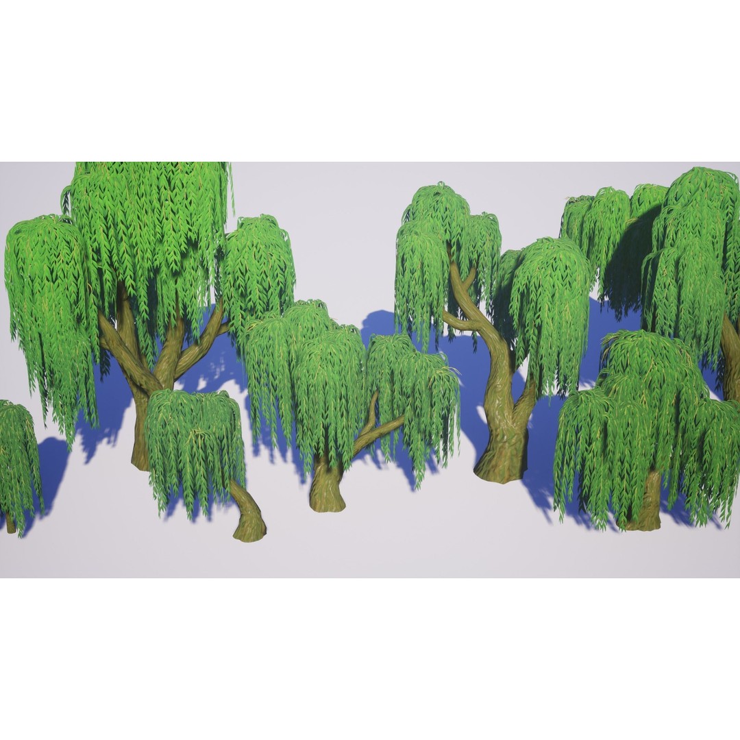 Willow Trees 3D Model – Low Poly Game Ready Asset, FBX - View 10