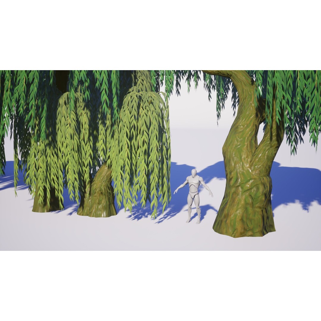Willow Trees 3D Model – Low Poly Game Ready Asset, FBX - View 11