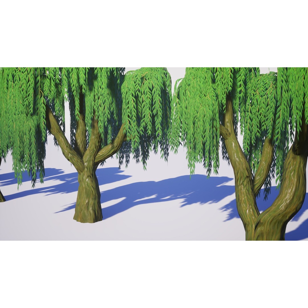 Willow Trees 3D Model – Low Poly Game Ready Asset, FBX - View 13