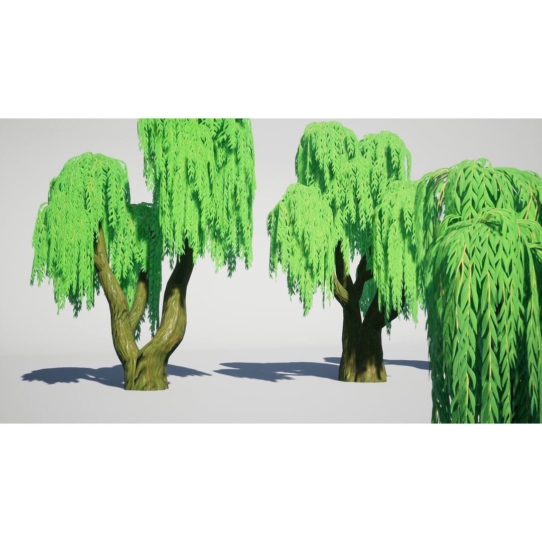Willow Trees 3D Model – Low Poly Game Ready Asset, FBX - View 15