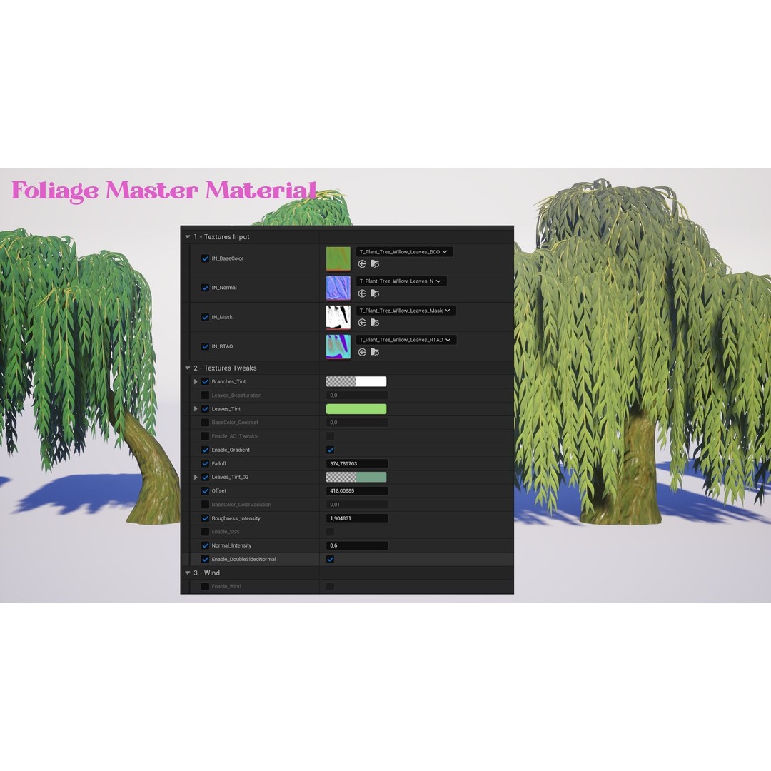 Willow Trees 3D Model – Low Poly Game Ready Asset, FBX - View 16