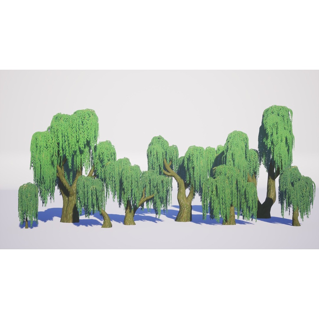 Willow Trees 3D Model – Low Poly Game Ready Asset, FBX - View 18