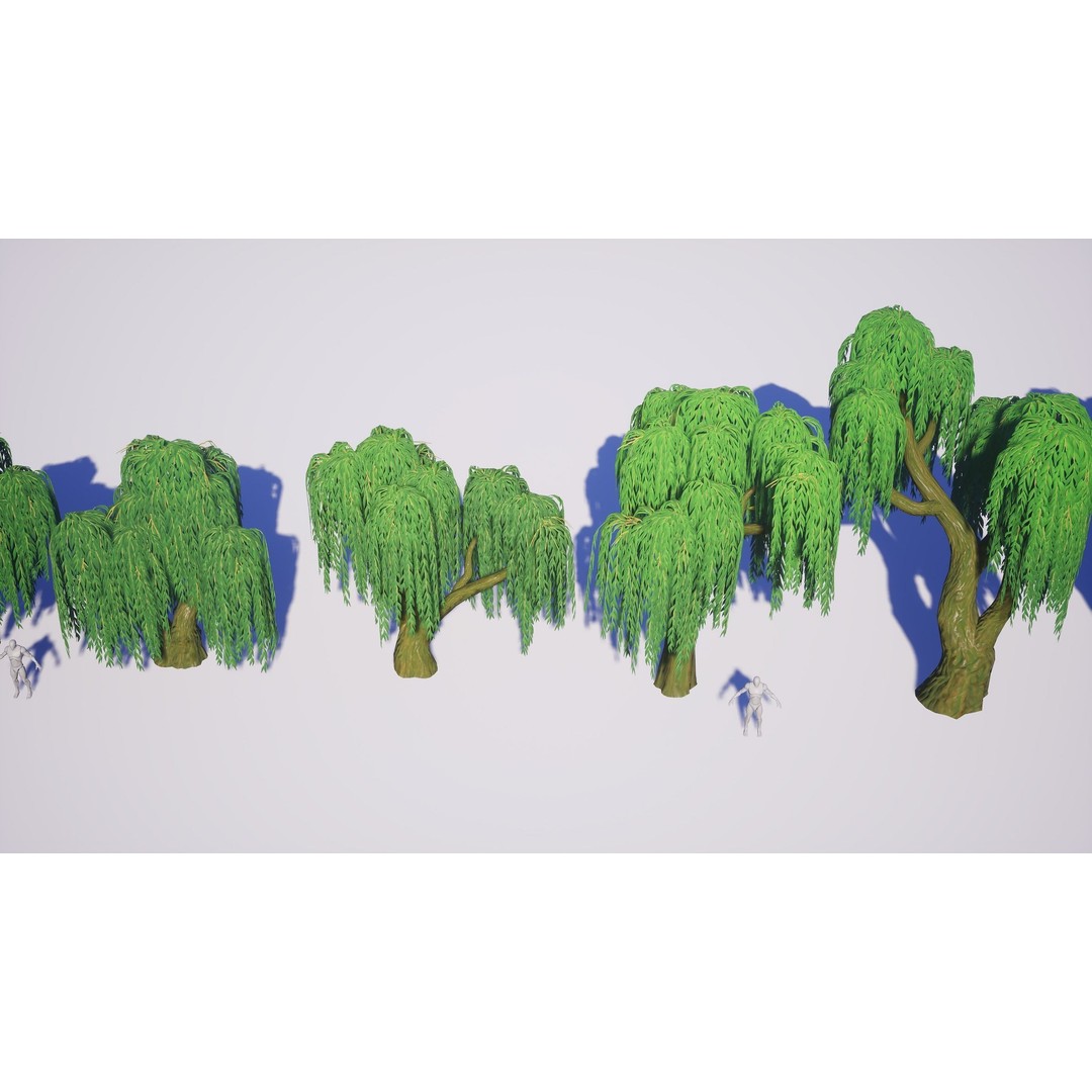 Willow Trees 3D Model – Low Poly Game Ready Asset, FBX - View 6
