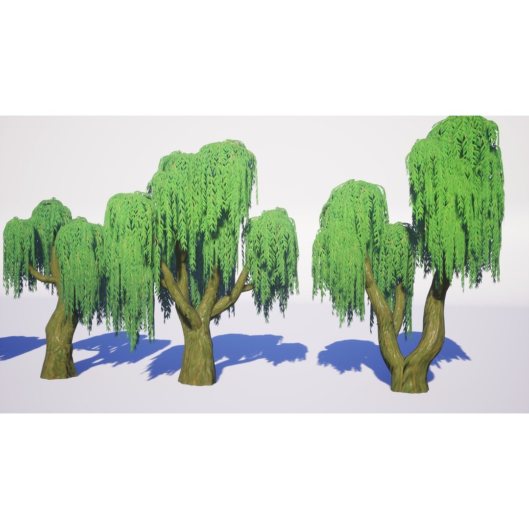 Willow Trees 3D Model – Low Poly Game Ready Asset, FBX - View 8