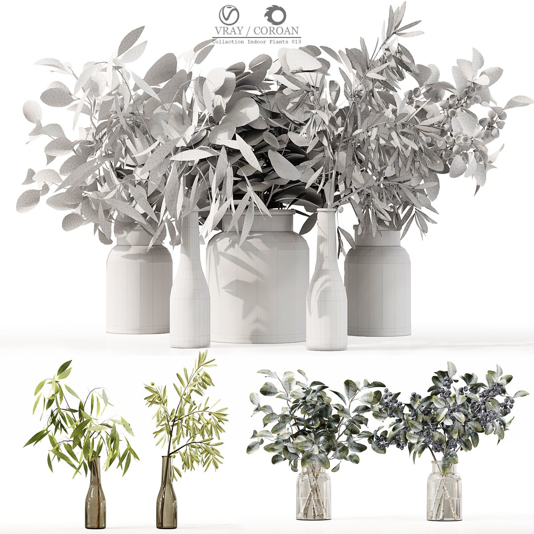 Indoor Plants 3D Model – High Poly Collection for Interior Design, OBJ & 3Ds Max - View 7