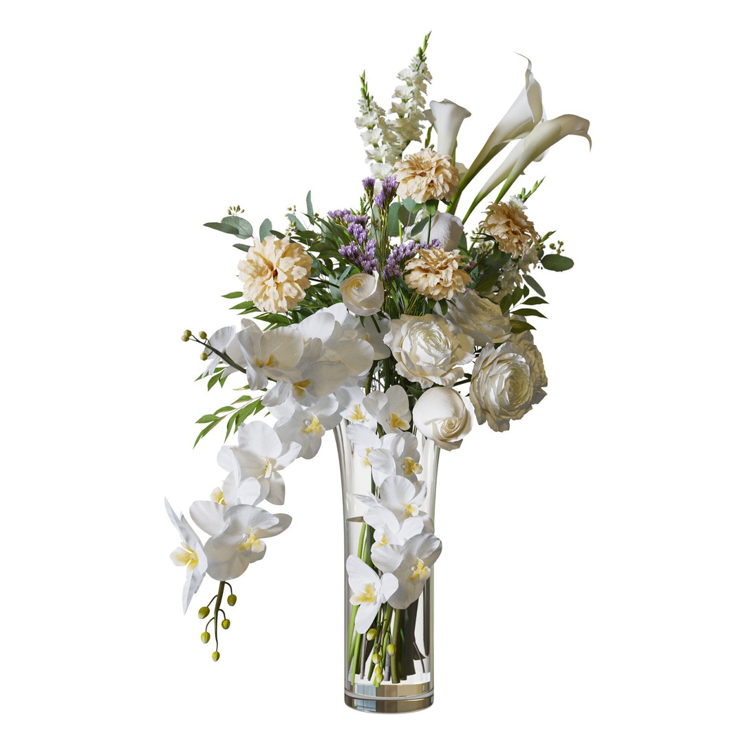 Flower Set 085 3D Model – High Poly Bouquet with FBX Format - View 6