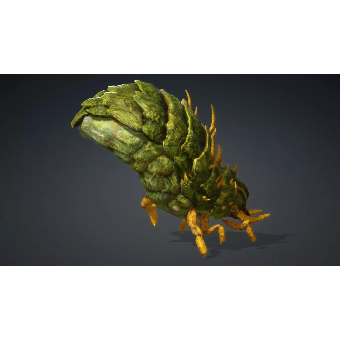 Larval 3D Model – Animated Rigged Insect Asset, PBR Textures - View 13