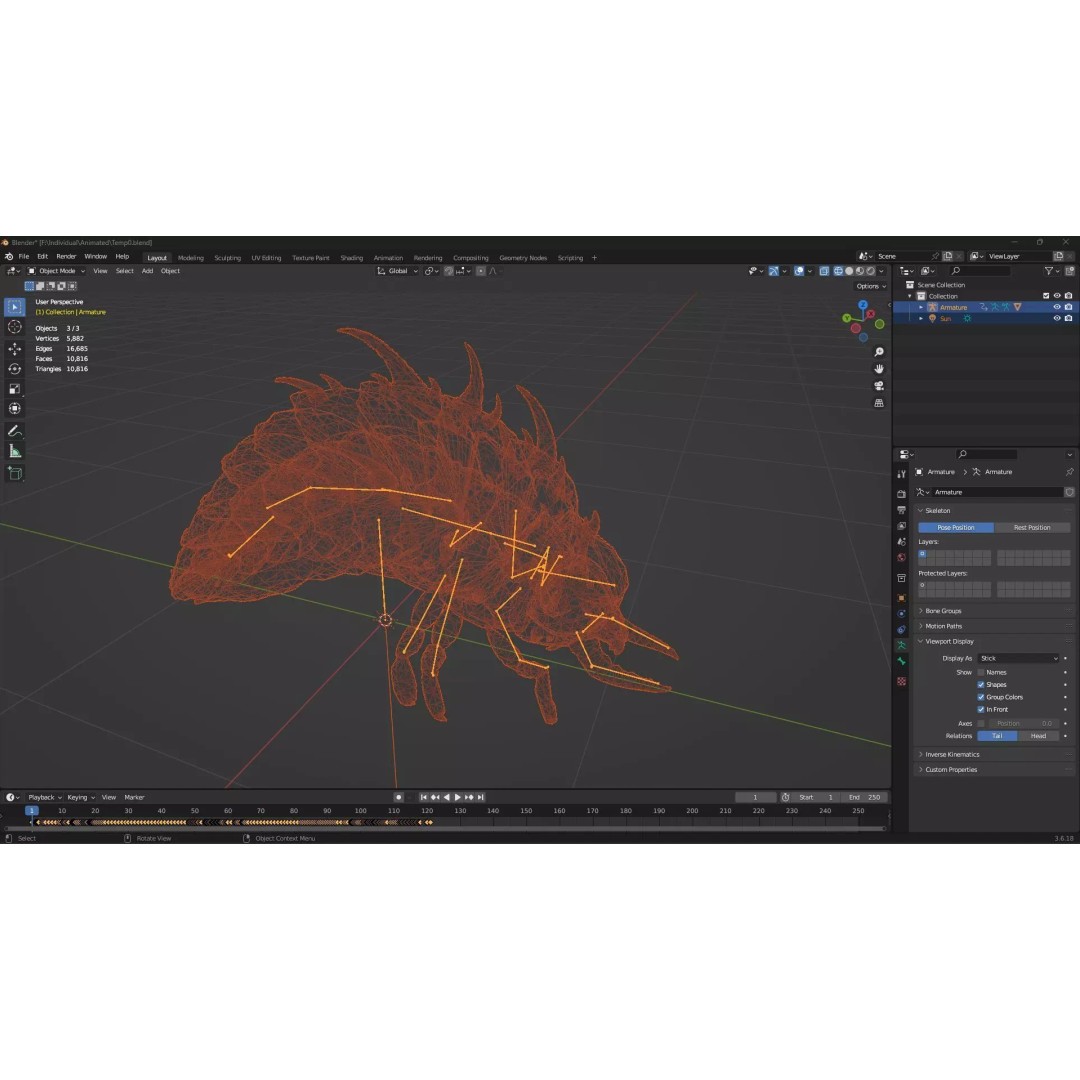 Larval 3D Model – Animated Rigged Insect Asset, PBR Textures - View 18