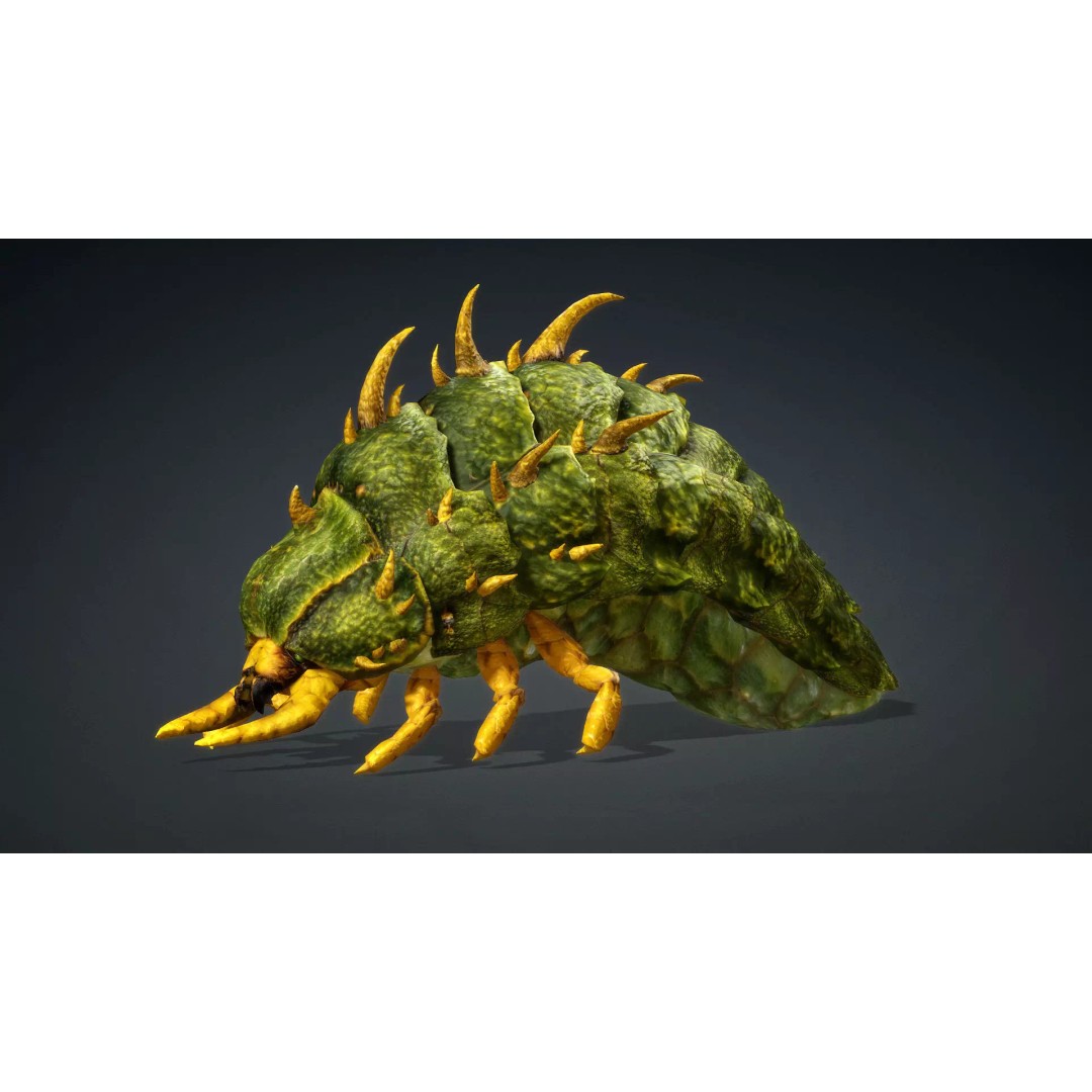 Larval 3D Model – Animated Rigged Insect Asset, PBR Textures - View 3