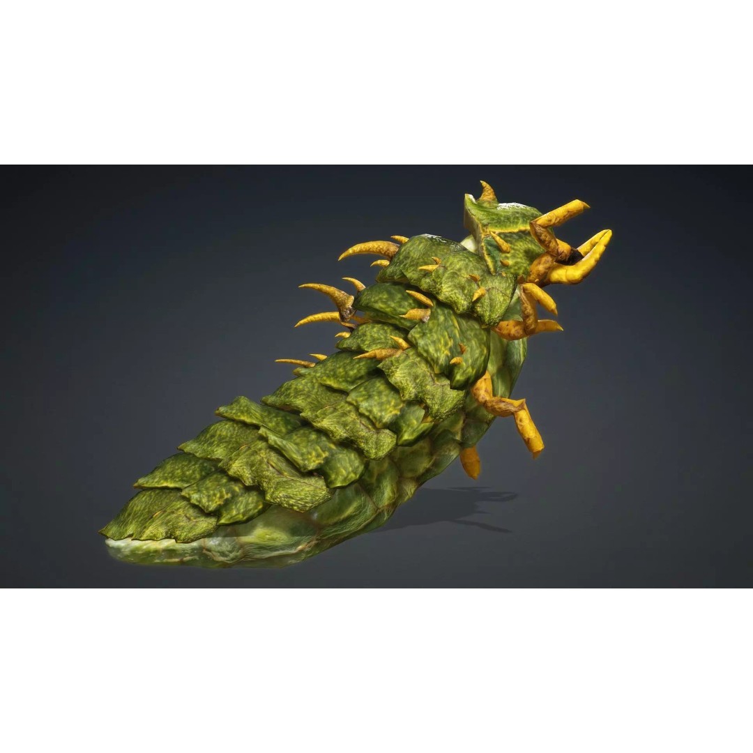 Larval 3D Model – Animated Rigged Insect Asset, PBR Textures - View 5