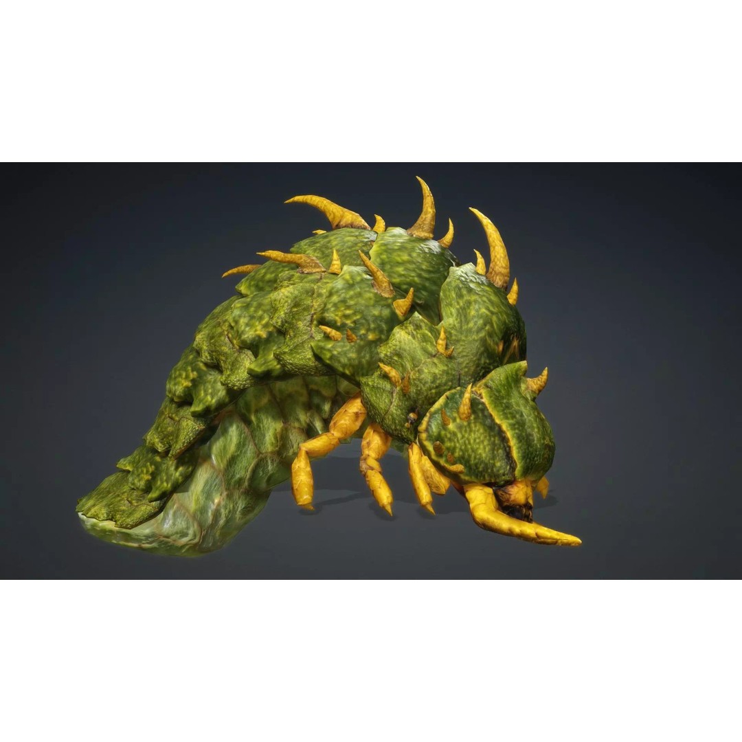 Larval 3D Model – Animated Rigged Insect Asset, PBR Textures - View 6