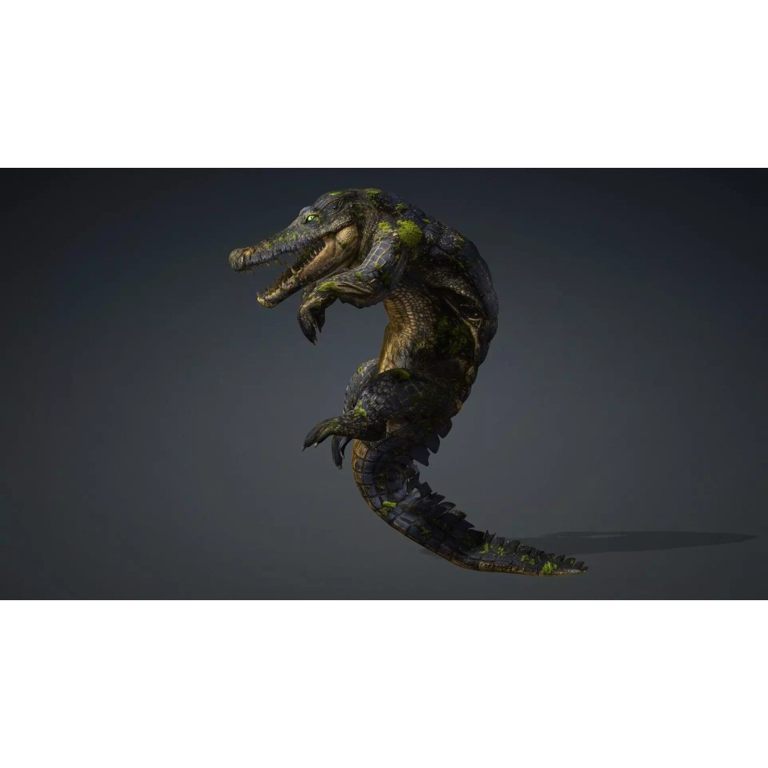 Crocodile 3D Model – Animated Rigged Creature, FBX, Blender - View 7