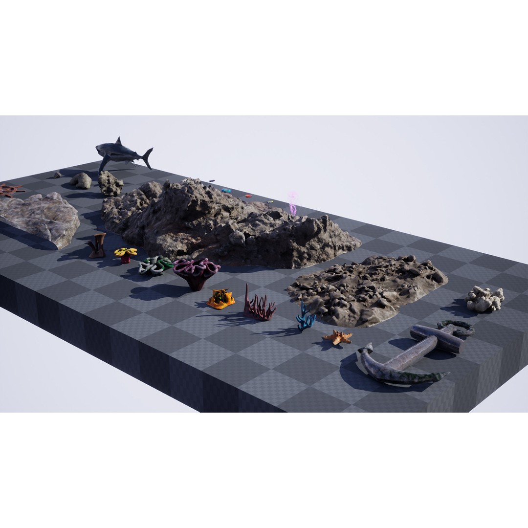 Ocean Floor 3D Model – High Quality Low Poly Environment, FBX - View 15