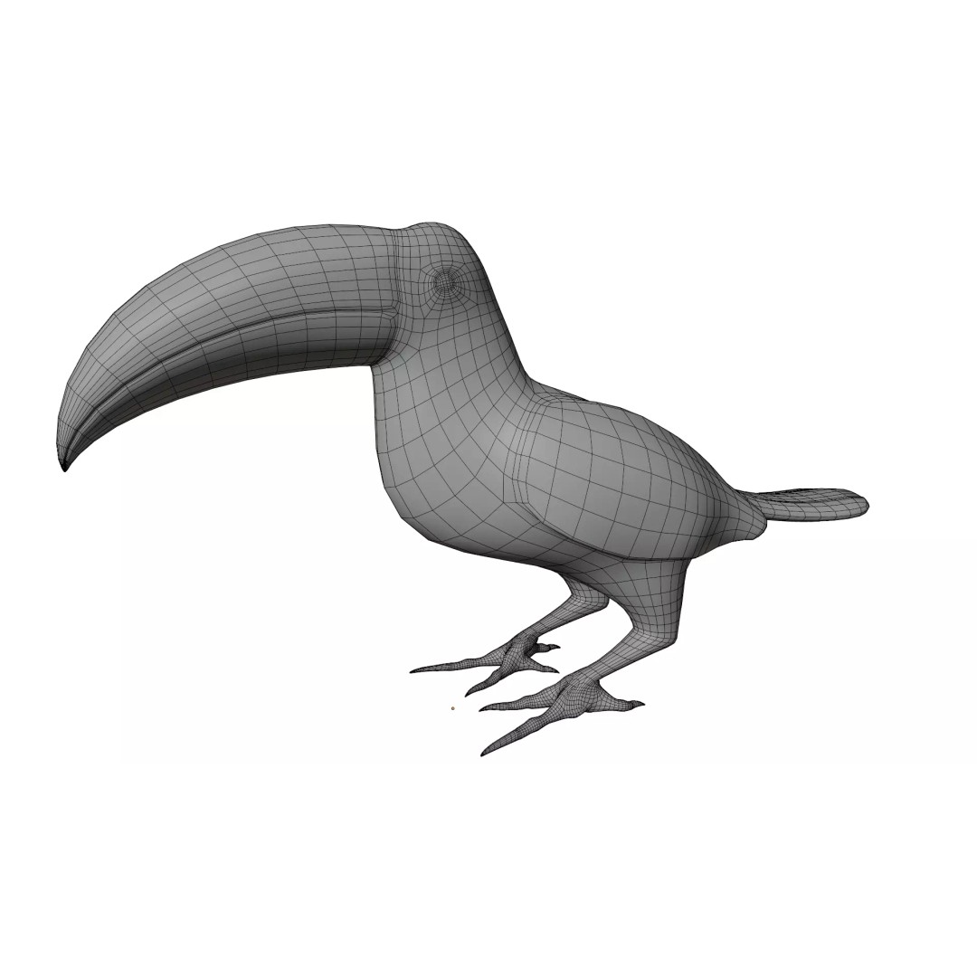 Toucan 3D Model – High Quality PBR Textured Game Asset, FBX, OBJ - View 11