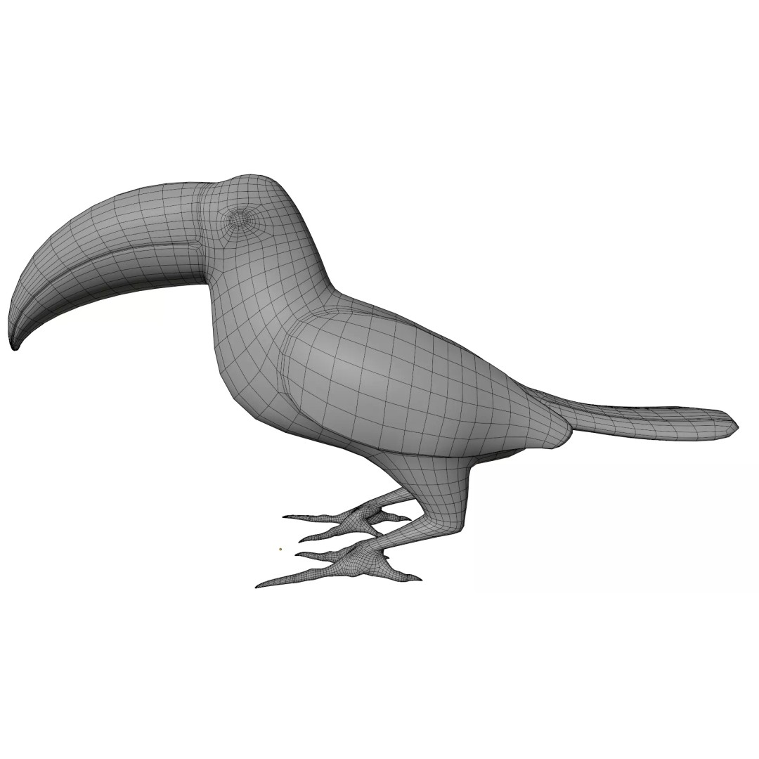 Toucan 3D Model – High Quality PBR Textured Game Asset, FBX, OBJ - View 12