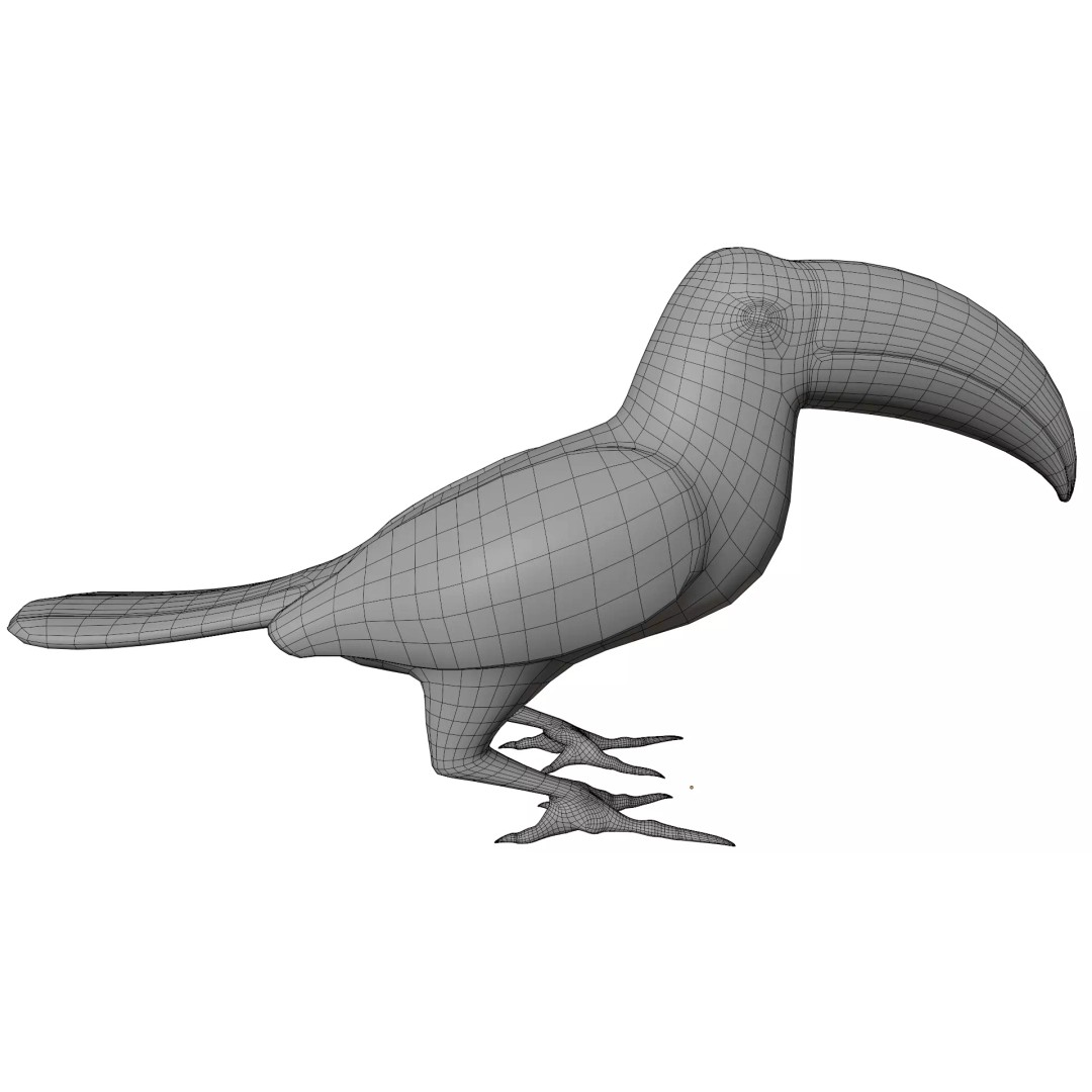 Toucan 3D Model – High Quality PBR Textured Game Asset, FBX, OBJ - View 15