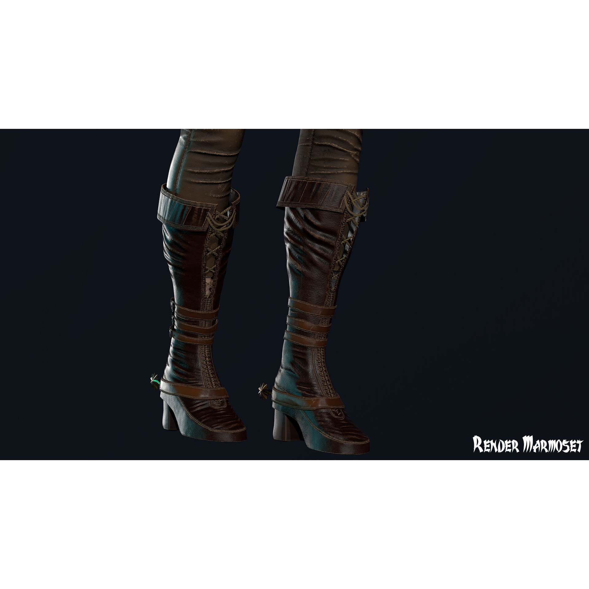 Cowboy Sheriff Girl - Low-Poly Game-Ready 3D Model - View 12