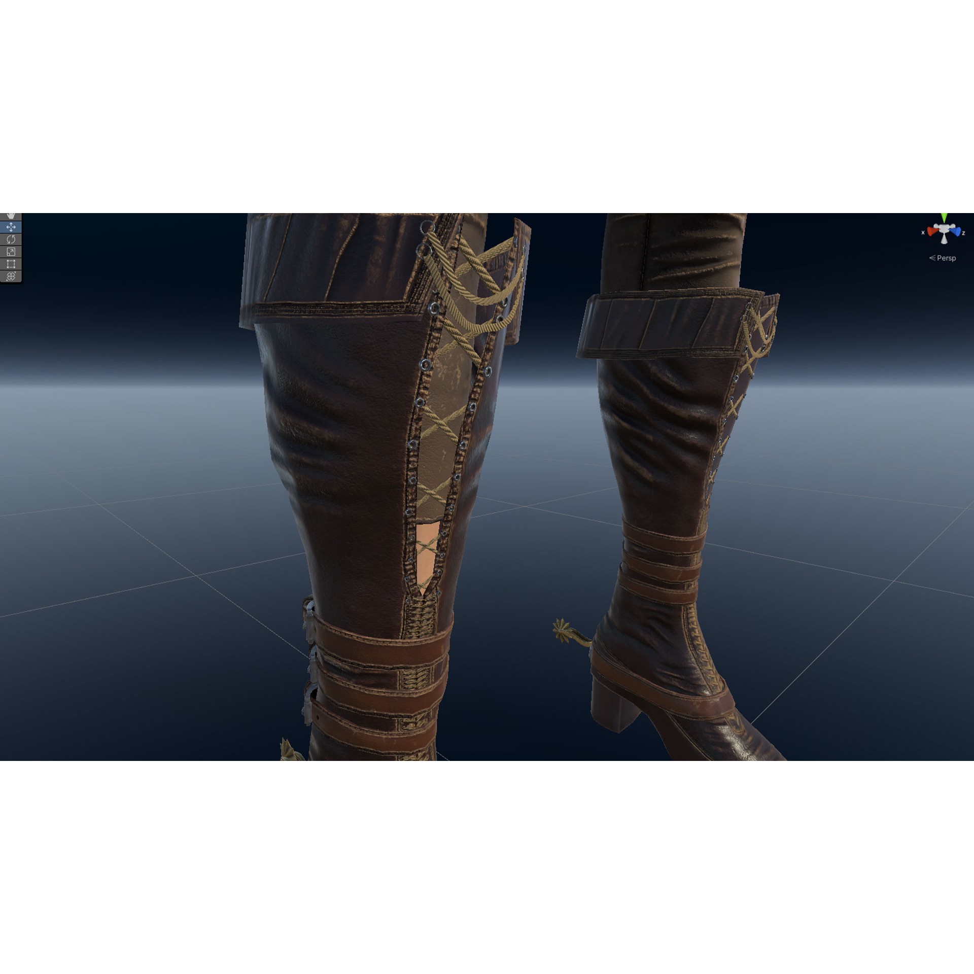 Cowboy Sheriff Girl - Low-Poly Game-Ready 3D Model - View 18