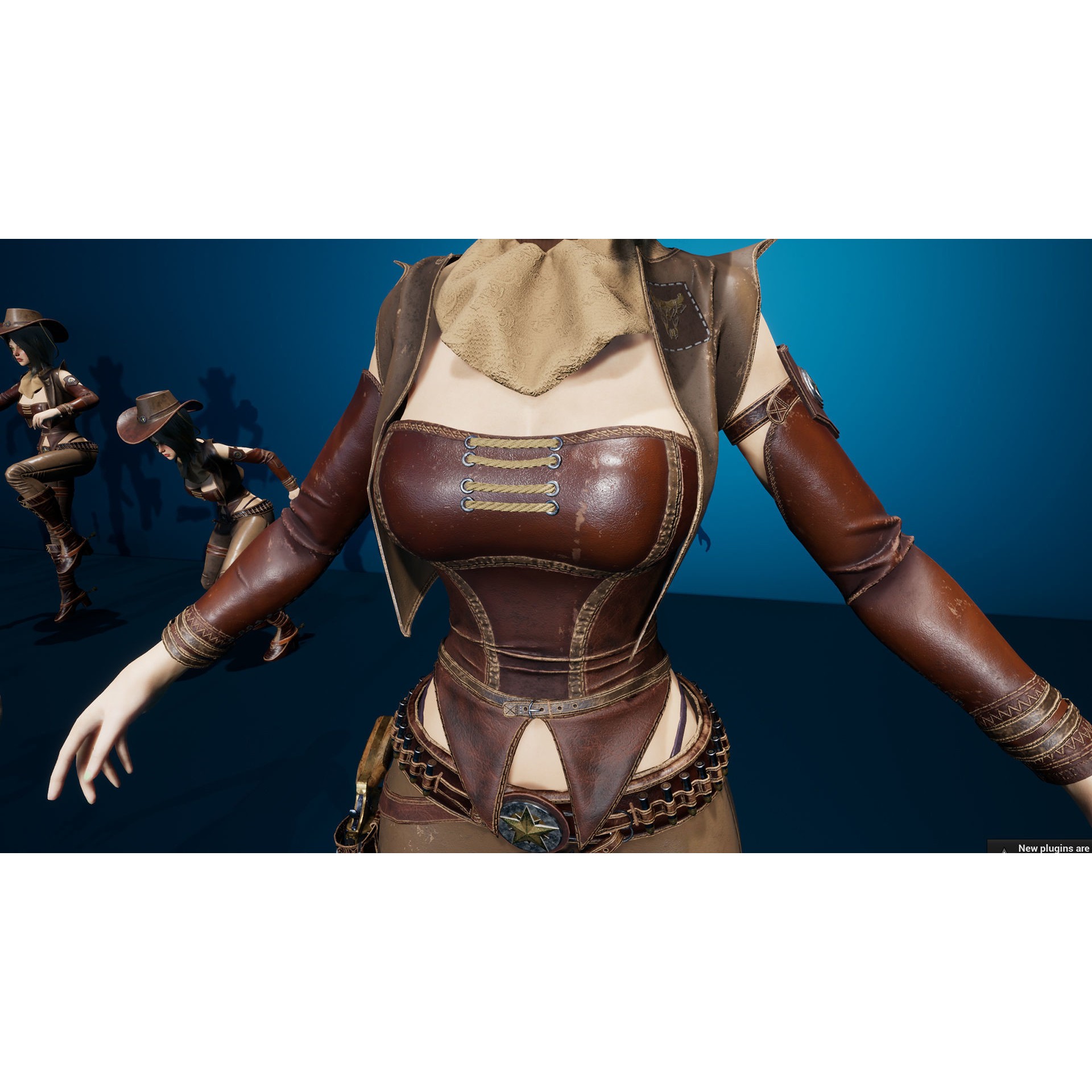 Cowboy Sheriff Girl - Low-Poly Game-Ready 3D Model - View 27