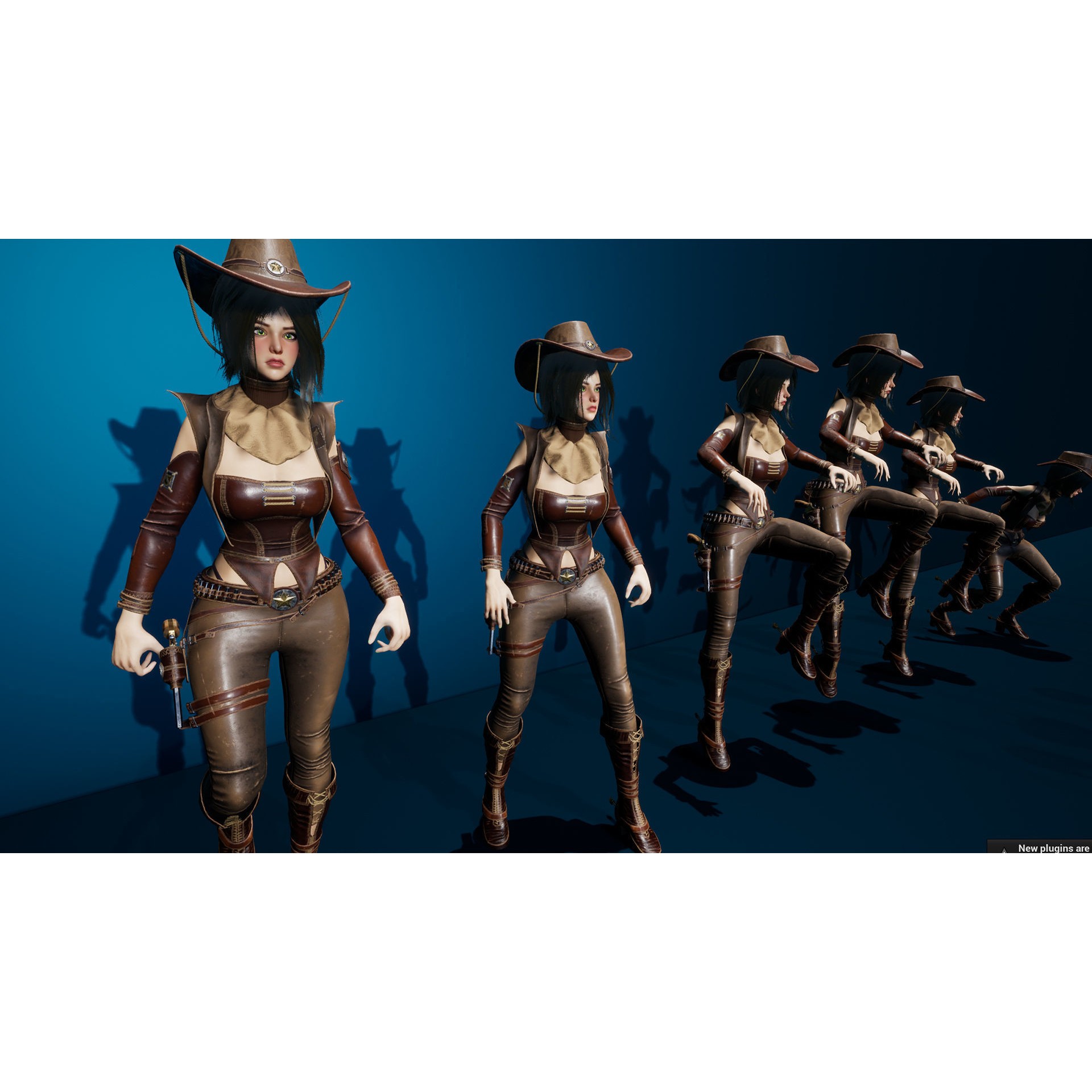 Cowboy Sheriff Girl - Low-Poly Game-Ready 3D Model - View 28