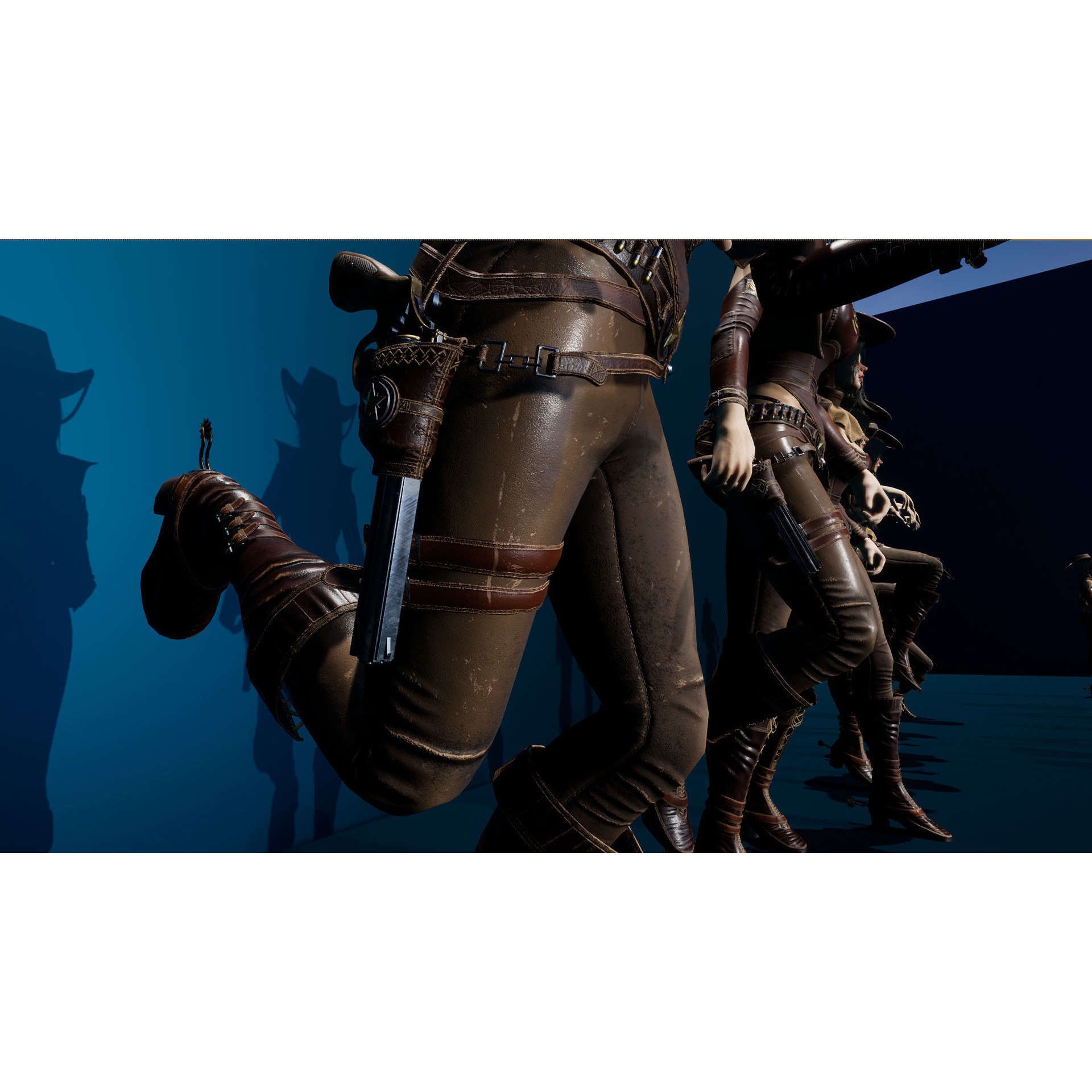 Cowboy Sheriff Girl - Low-Poly Game-Ready 3D Model - View 30