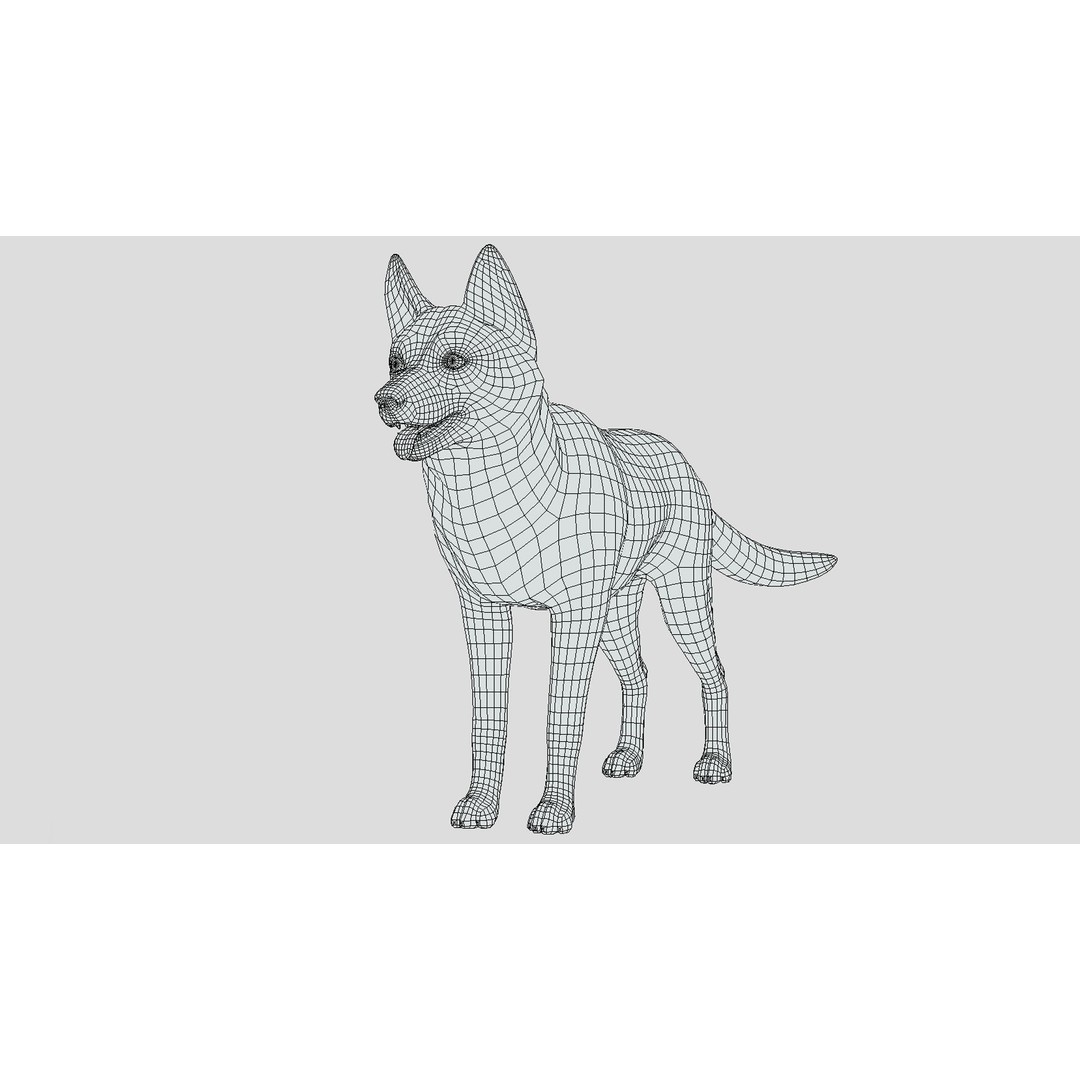 Cartoon Husky 3D Model – Low Poly Rigged Character with Animations - View 15