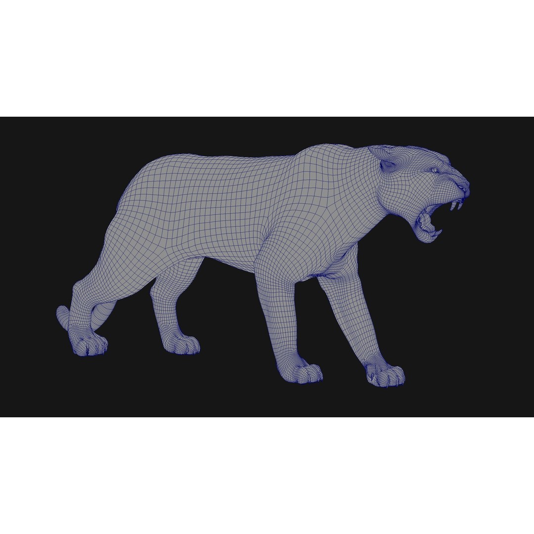 Bengal Tiger 3D Model – High Poly Rigged Character with YETI Grooming - View 14