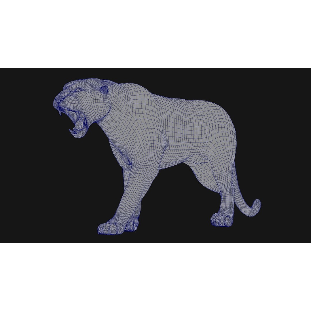 Bengal Tiger 3D Model – High Poly Rigged Character with YETI Grooming - View 16