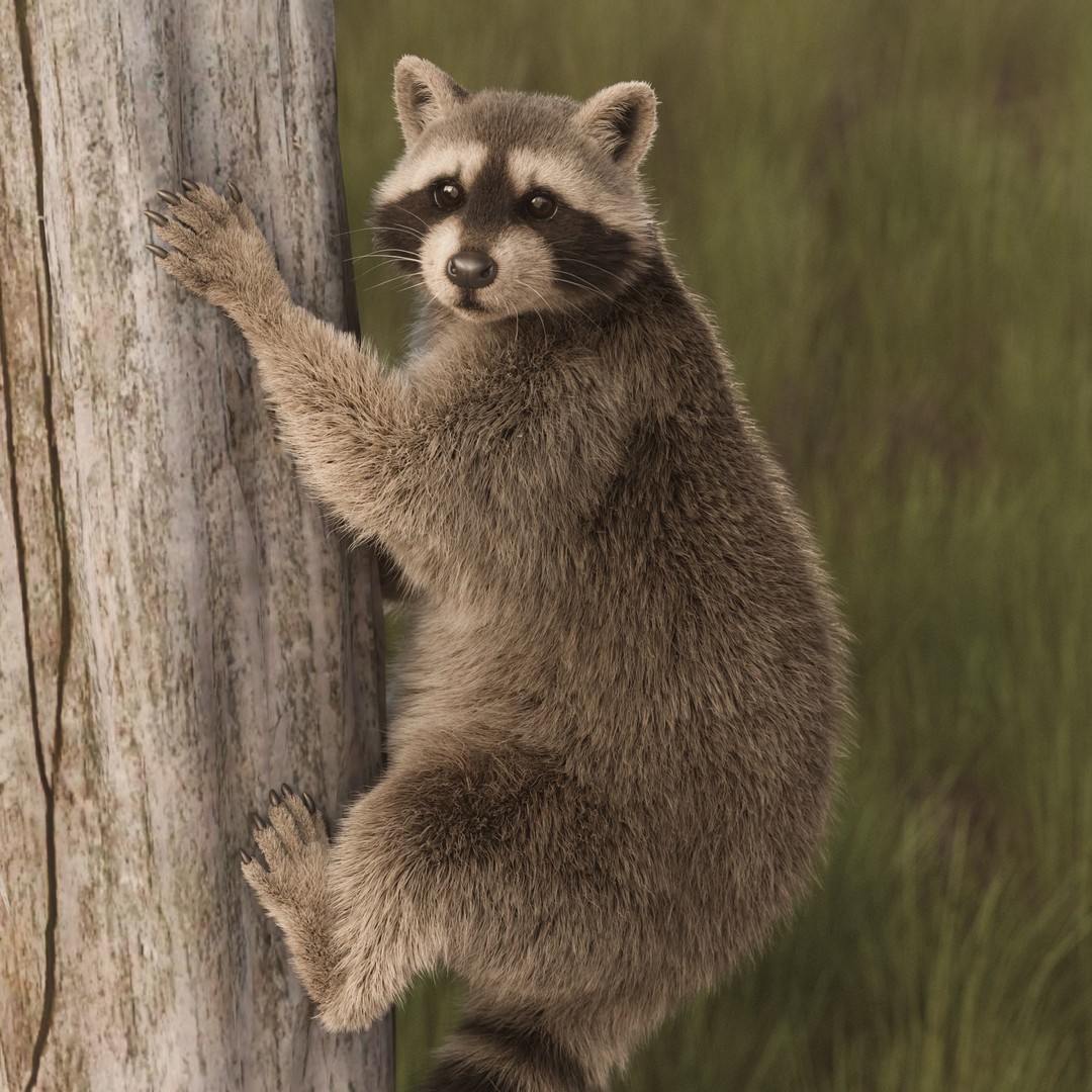 Raccoon 3D Model – Realistic Rigged Animation with PBR Textures - View 3