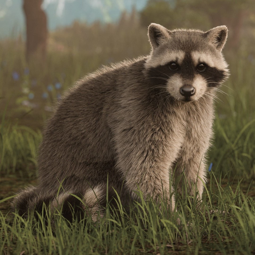 Raccoon 3D Model – Realistic Rigged Animation with PBR Textures - View 4