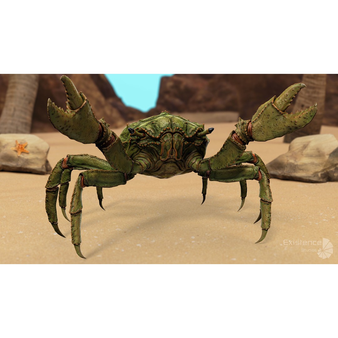 Royal Crab 3D Model – Realistic Rigged Animated Low Poly FBX - View 12