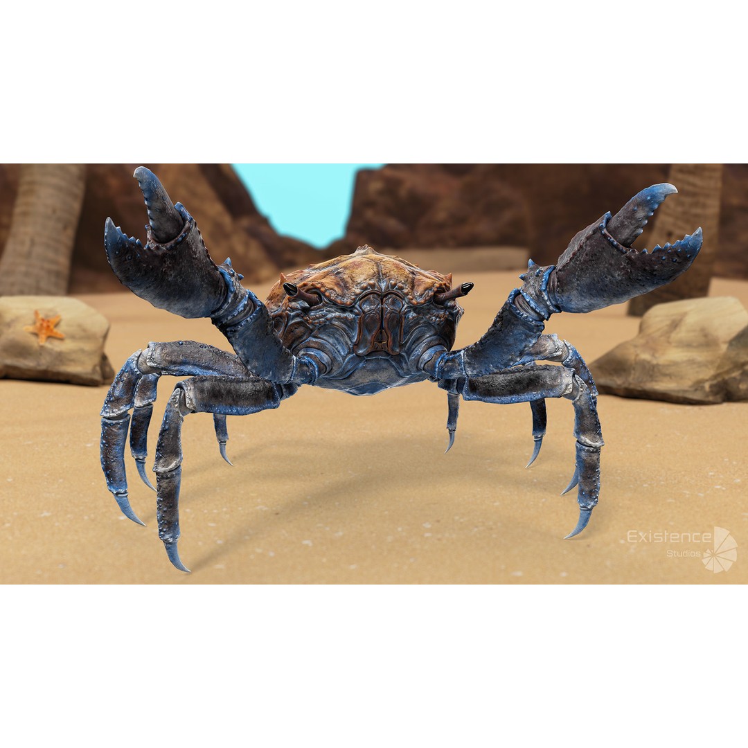 Royal Crab 3D Model – Realistic Rigged Animated Low Poly FBX - View 13
