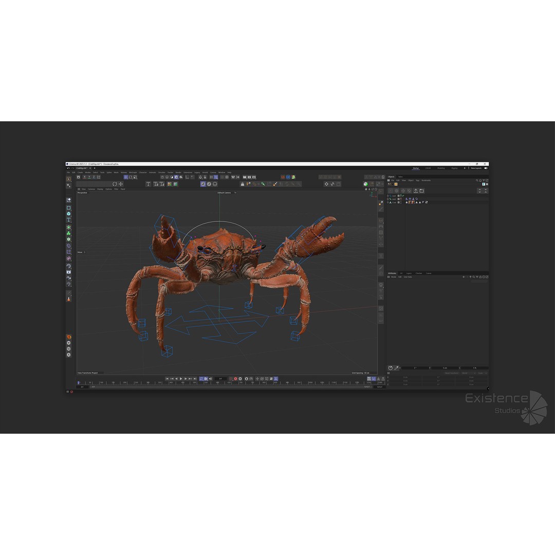 Royal Crab 3D Model – Realistic Rigged Animated Low Poly FBX - View 19