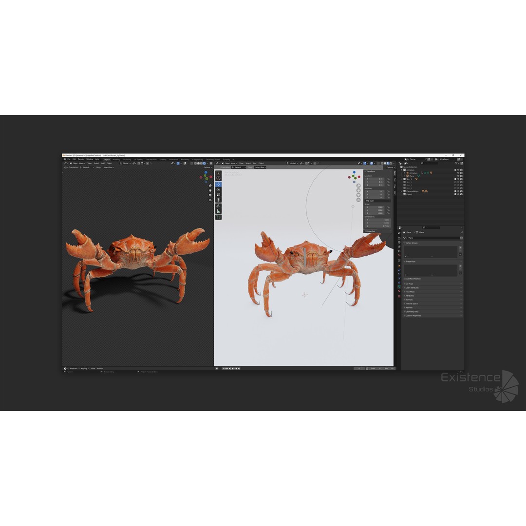 Royal Crab 3D Model – Realistic Rigged Animated Low Poly FBX - View 22
