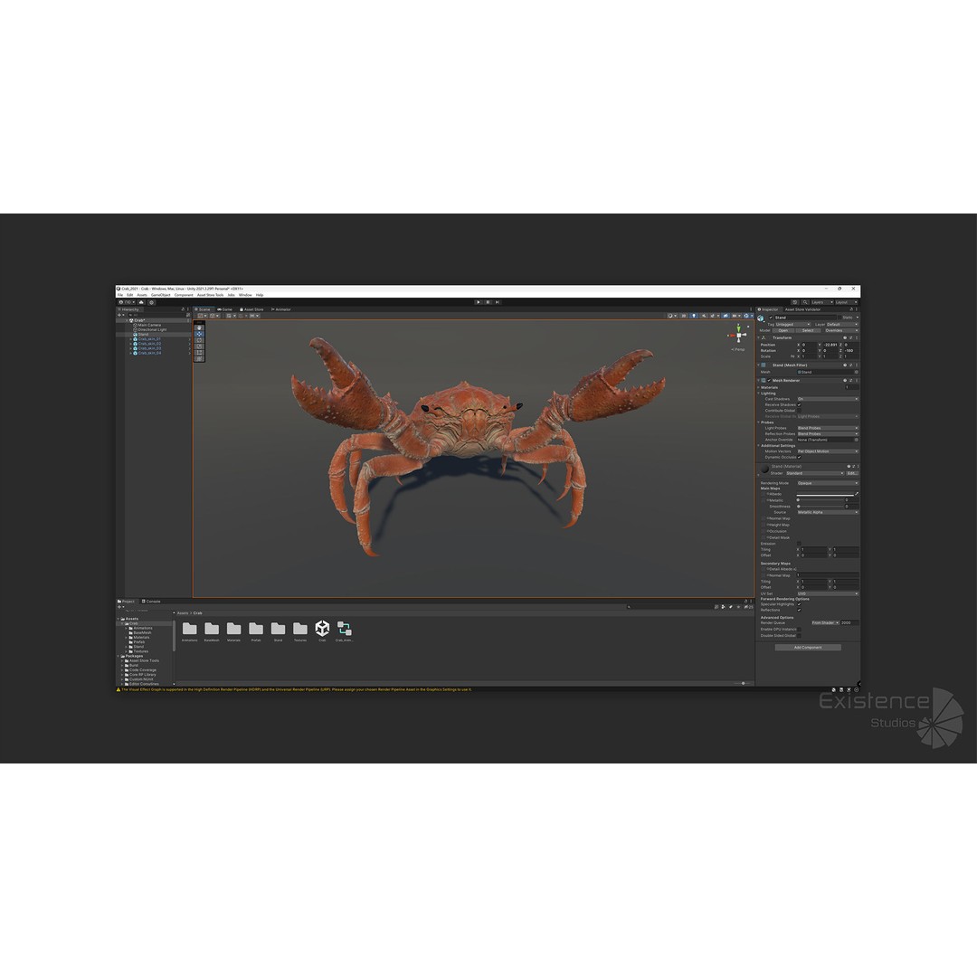 Royal Crab 3D Model – Realistic Rigged Animated Low Poly FBX - View 26