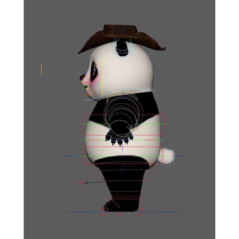 Cute Panda 3D Model – Cartoon Animal Character, Rigged PBR Textures