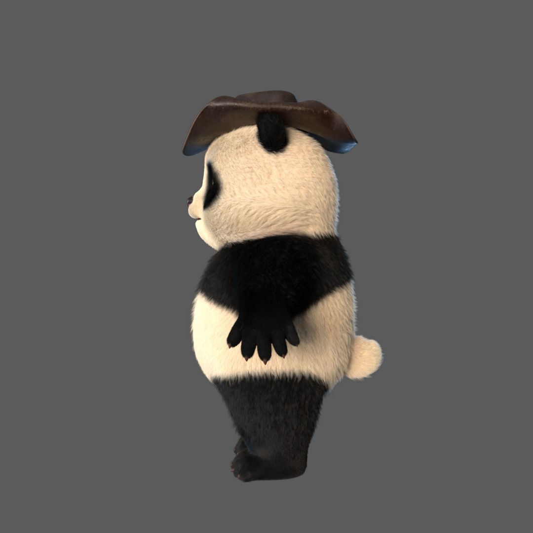 Cute Panda 3D Model – Cartoon Animal Character, Rigged PBR Textures - View 7