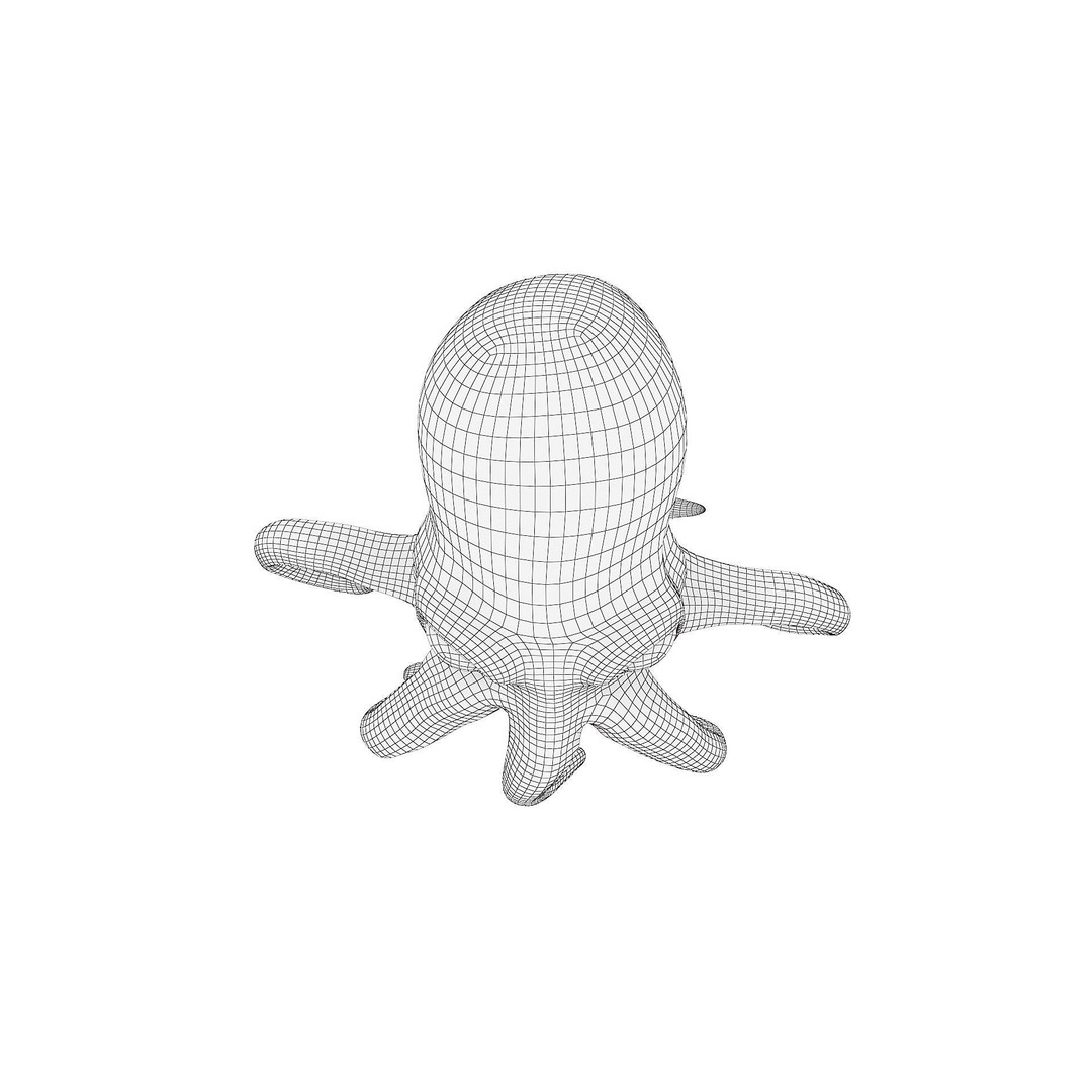 Cartoon Octopus 3D Model – Low Poly Game Asset, PBR Textures, FBX - View 11