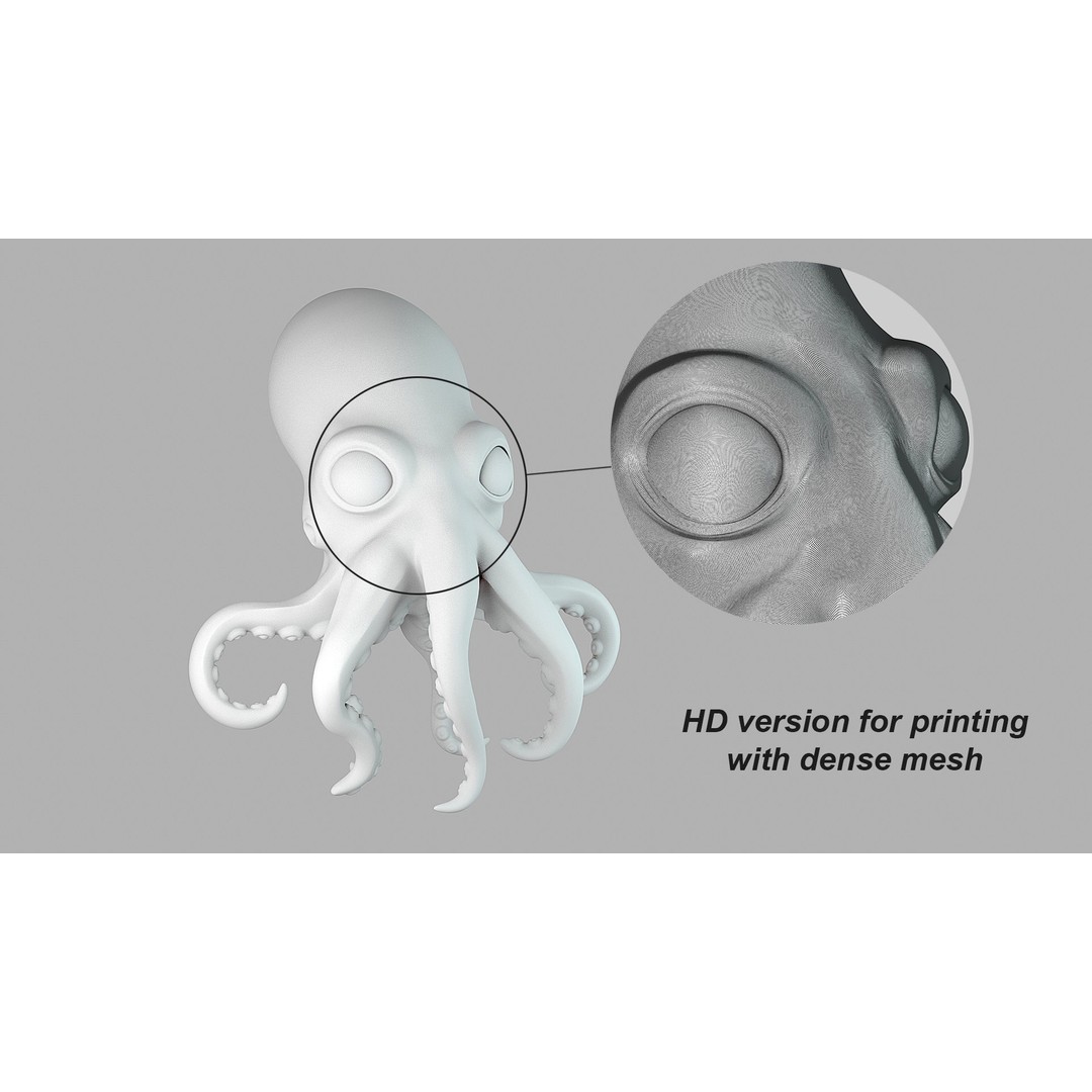 Cartoon Octopus 3D Model – Low Poly Game Asset, PBR Textures, FBX - View 13