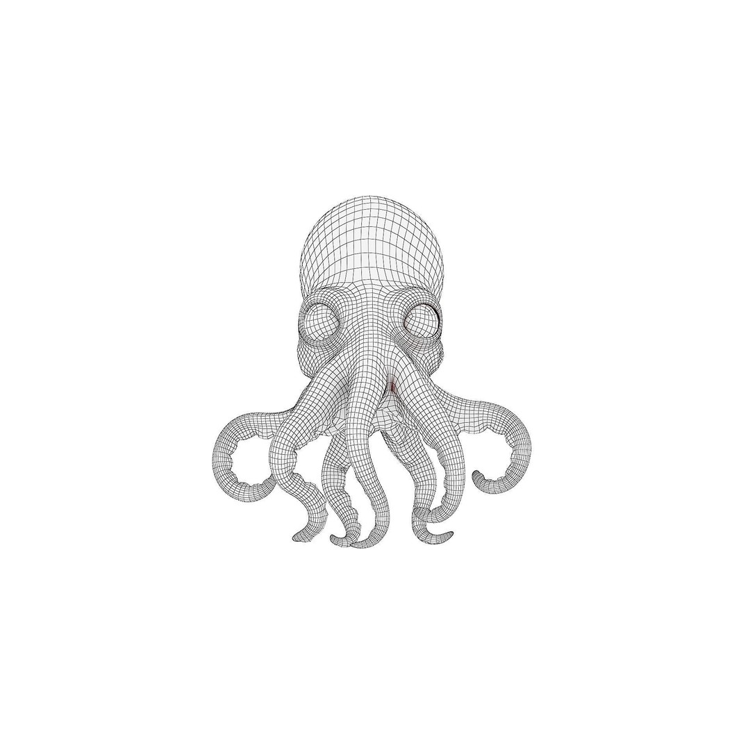 Cartoon Octopus 3D Model – Low Poly Game Asset, PBR Textures, FBX - View 5