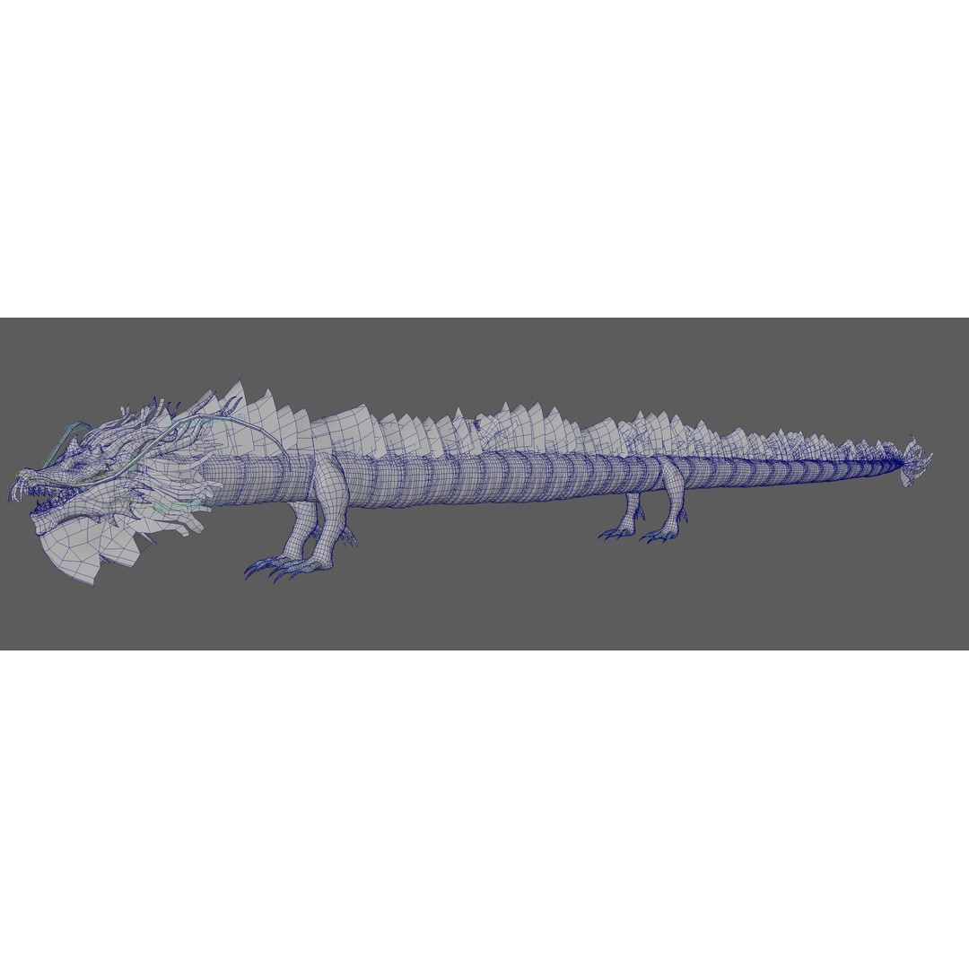 Golden Chinese Dragon 3D Model – Rigged Fantasy Creature, FBX, OBJ - View 23
