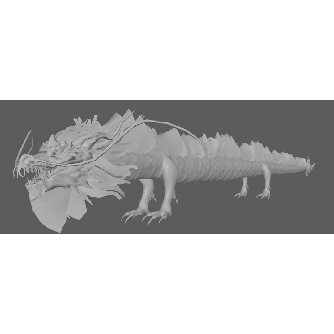 Golden Chinese Dragon 3D Model – Rigged Fantasy Creature, FBX, OBJ - View 4
